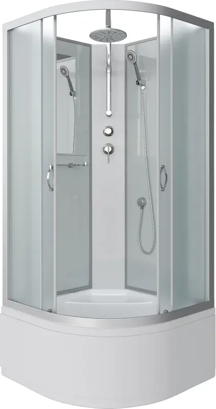 Душевая кабина Niagara Classic 80x210-240x80 23071424BKT профиль серебристый стекло матовое