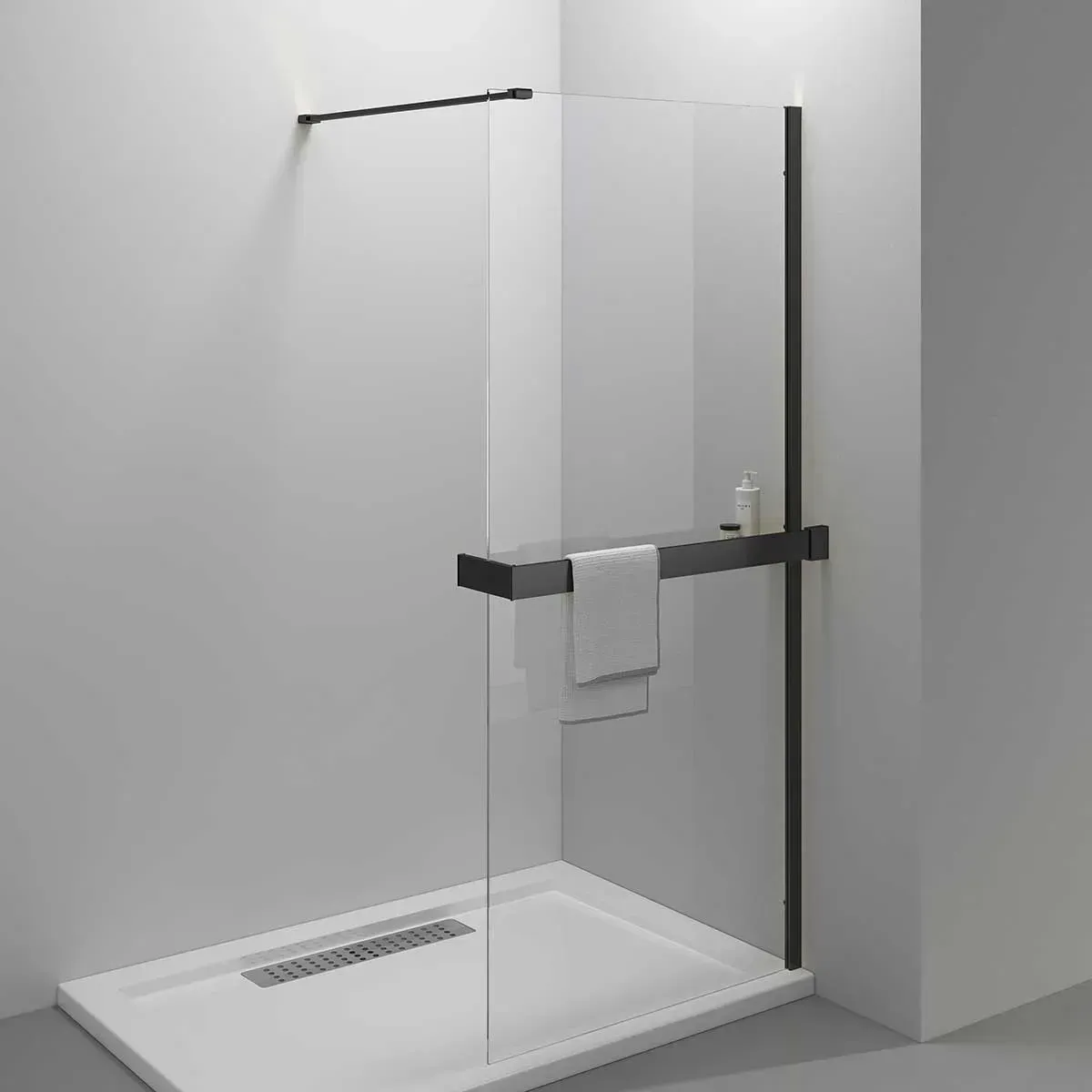 Душевая перегородка Vincea Walk in HR 90x200 VSW-4HR900CLB профиль черный стекло прозрачное
