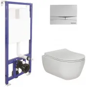 Унитаз безободковый с инсталляцией и кнопкой смыва Berges Wasserhaus Novum F3 047253