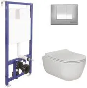 Унитаз безободковый с инсталляцией и кнопкой смыва Berges Wasserhaus Novum S3 047243