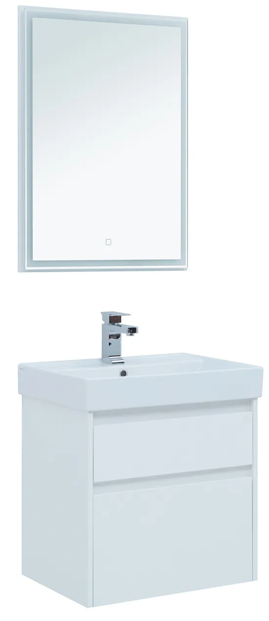 Мебель для ванной Aquanet Nova Lite 60 напольная/подвесная 2 ящика белый глянец