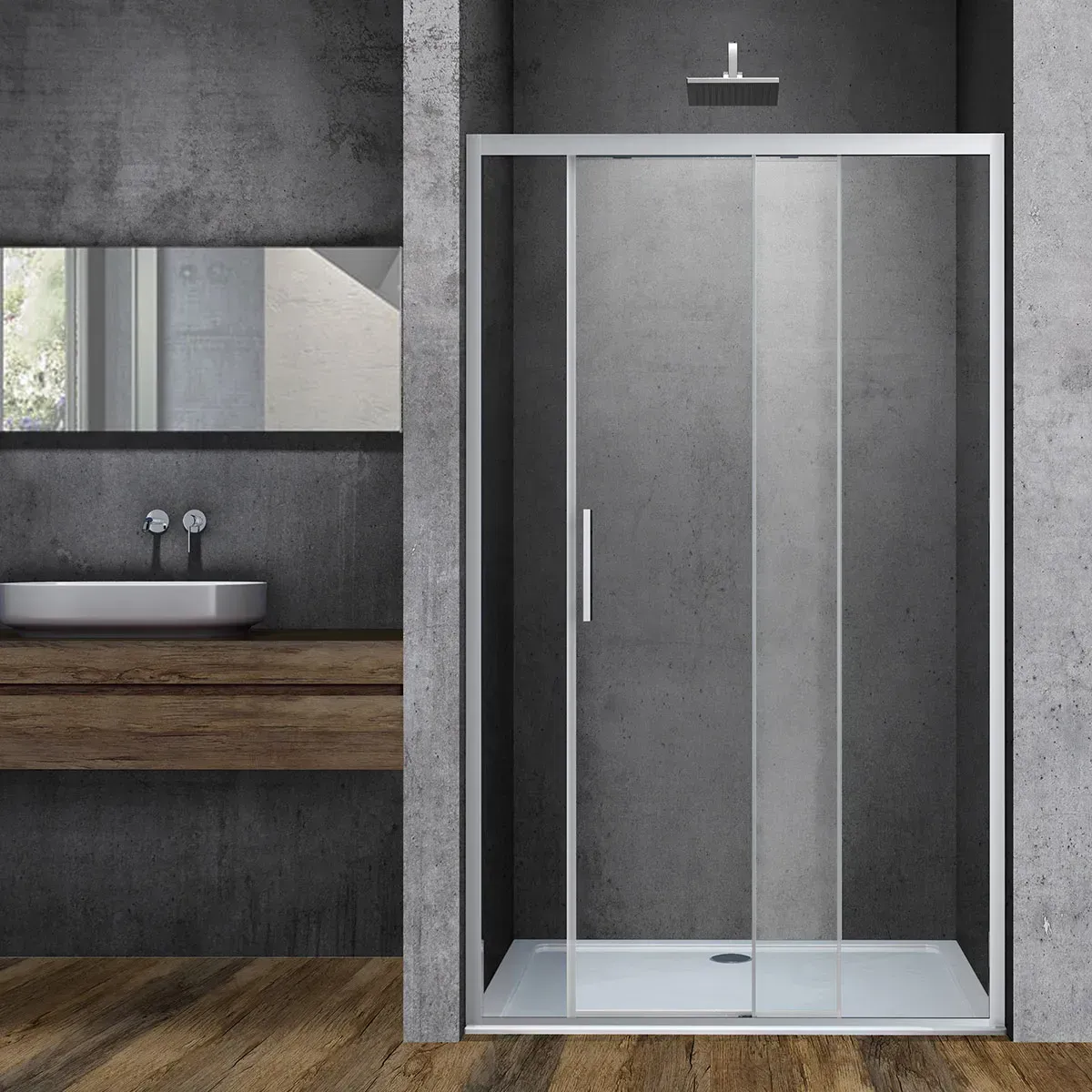 Душевая дверь Vincea Soft 160x195 VDS-3SO160CL профиль хром стекло прозрачное