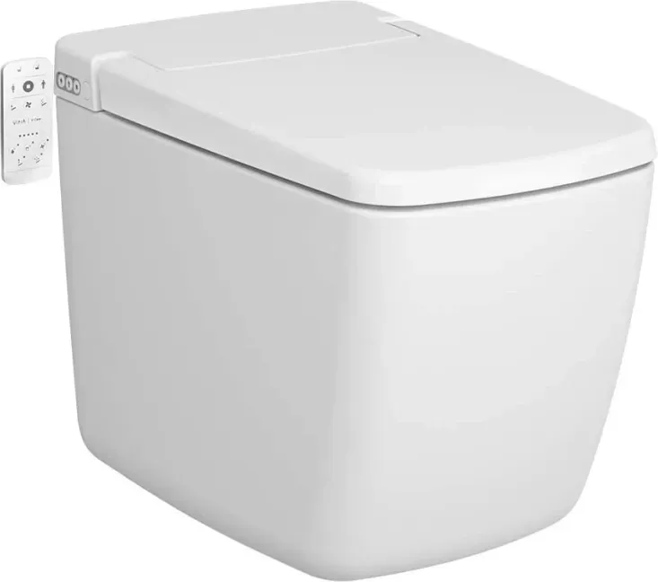 Унитаз-компакт VitrA V-Care 7232B403-6217 безободковый с сиденьем микролифт и функцией биде