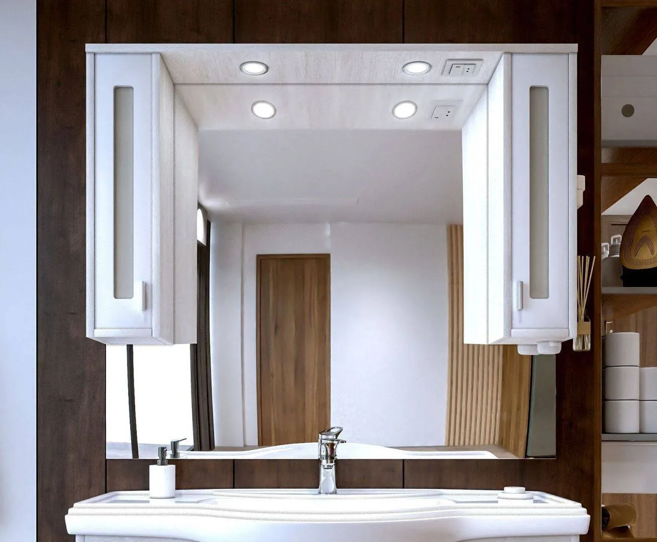 Зеркало Бриклаер Бали 120x82 4627125411984 с подсветкой