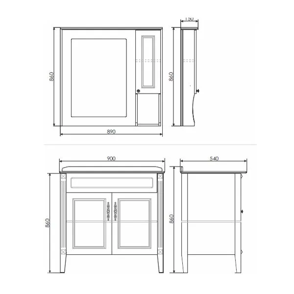 Зеркало Comforty Палермо 89x86 00004137098CF с подсветкой с полочкой фото 3