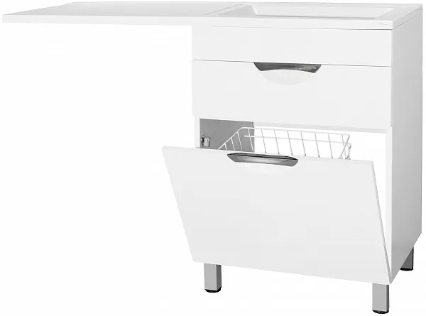 Тумба с раковиной Style Line Жасмин 120 напольная правая с бельевой корзиной фото 3