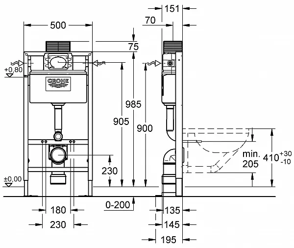 Инсталляция для унитаза Grohe Rapid SL 38586001 фото 2