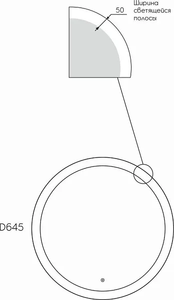 Зеркало Reflection Moon 64x64 RF5631MN с подсветкой фото 8