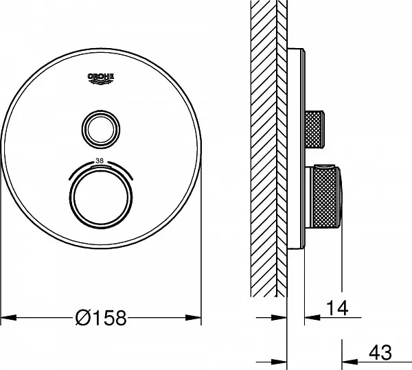 Термостат Grohe Grohtherm SmartControl 29150LS0 для душа фото 2