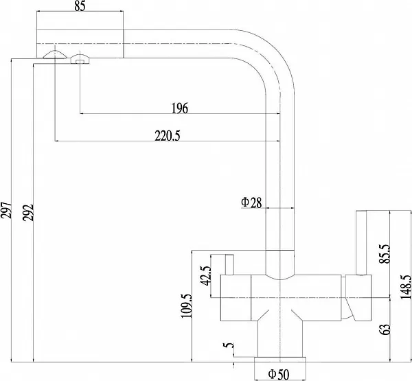 Смеситель ZorG Inox SZR-7039 для кухонной мойки фото 2