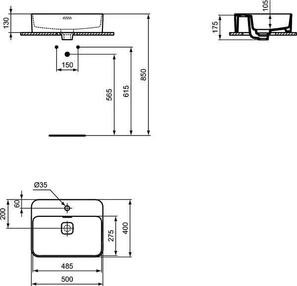 Раковина Ideal Standard Strada II 50 см T296601 фото 4