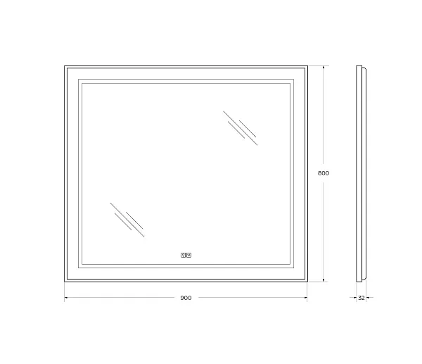 Зеркало BelBagno Kraft 90x80 SPC-KRAFT-900-800-LED-TCH-WARM с подсветкой фото 8