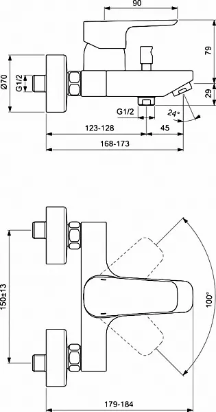 Смеситель Ideal Standard Ceraplan lll B0718AA для ванны с душем фото 3