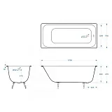 Ванна чугунная Delice Aurora 170x70 DLR230605R-AS с отверстиями под ручки и антискользящим покрытием фото 2