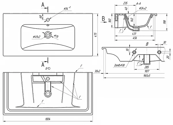 Мебельная раковина MYJOYS Euphoria 100 641235 фото 2