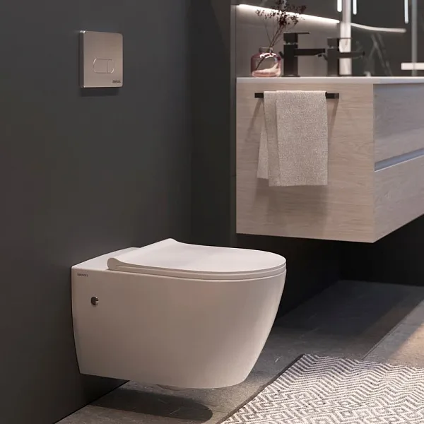 Унитаз Berges Wasserhaus Mascon Rimless 082128 подвесной безободковый с микролифтом фото 9