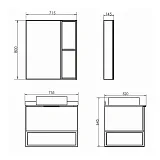 Зеркало-шкаф Comforty Порто 71,5x80 00-00009231CF фото 2