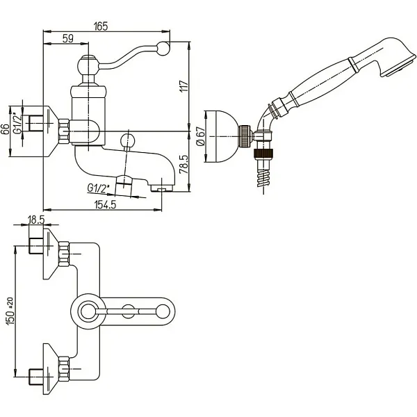 Смеситель для ванны с душем PAINI Duomo 88PJ105 фото 10