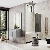 Шторка для ванны MaybahGlass 50x140 MGV-609-2 профиль бронза стекло графит фото 1