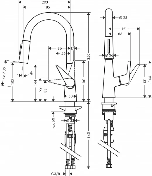 Смеситель Hansgrohe Talis M51 72815800 для кухонной мойки фото 2
