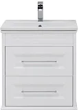Мебель для ванной Aquanet Бостон М 60 подвесная или напольная белая матовая с раковиной из литьевого фото 7