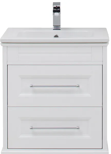 Мебель для ванной Aquanet Бостон М 60 подвесная или напольная белая матовая с раковиной из литьевого фото 7