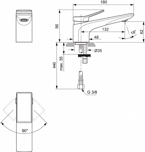 Смеситель Ideal Standard Conca BC754AA для раковины фото 7