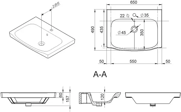 Тумба с раковиной Am.Pm Like 65 напольная, белый глянец фото 14