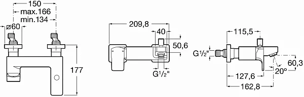 Смеситель Roca L90 5A0D01C00 для ванны с душем фото 2