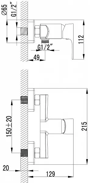 Смеситель Lemark Plus Factor LM1603C для душа фото 2