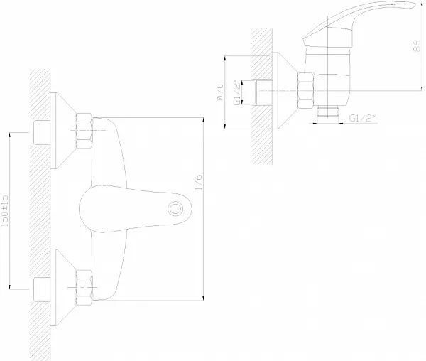 Смеситель Decoroom DR68 DR68055 для душа фото 2