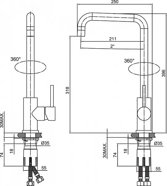 Смеситель Iddis Kitchen Line K05STL0i05 для кухонной мойки фото 2