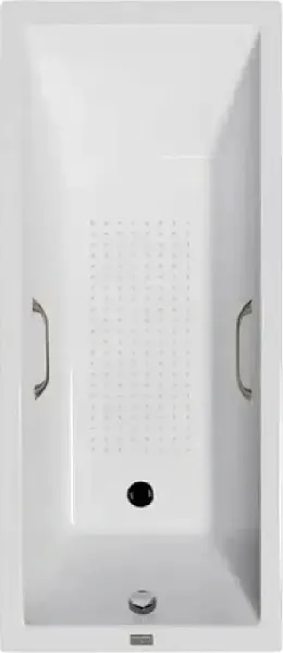 Чугунная ванна Vinsent Veron Square VSQ1707545H/VH0012BR-AS с квадратными бронзовыми ручками и антискользящим покрытием фото 1