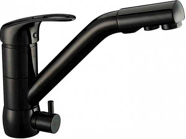 Смеситель ZorG Sanitary ZR 400 KF-12 BLACK для кухонной мойки фото 1