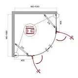 Душевой уголок BelBagno KRAFT KRAFT-R-2-100-C-Cr фото 6