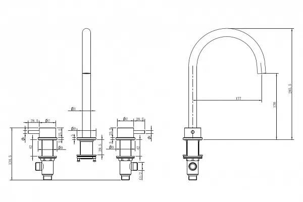 Смеситель для раковины ABBER Wasser Kreis 316 AF8108BG-M фото 3