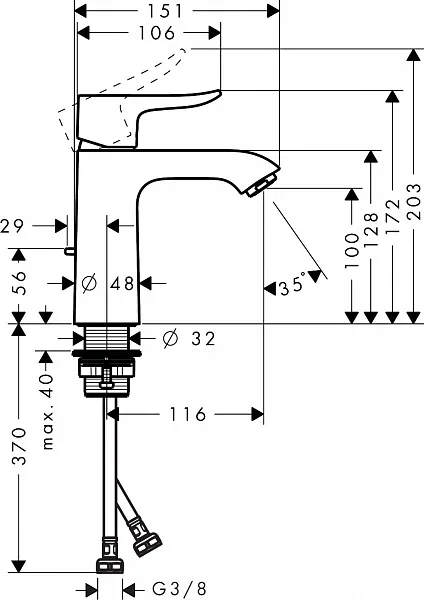 Комплект смесителей Hansgrohe Metris 31480000/31080000 2 в 1 фото 10