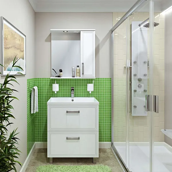 Тумба с раковиной Runo Олимпия 60 напольная фото 2