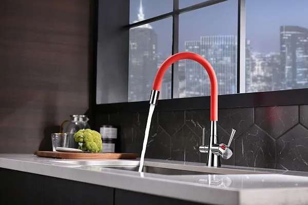 Смеситель Lemark Comfort LM3075C-Red для кухонной мойки фото 3