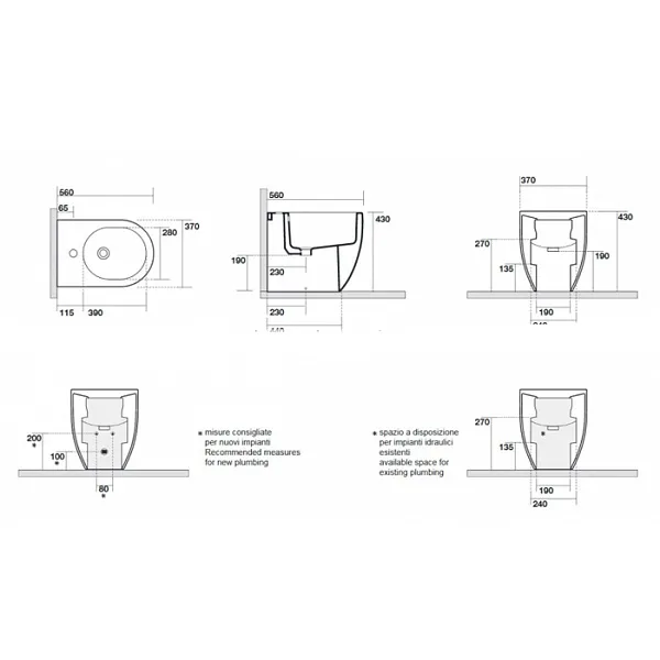 Биде напольное KERASAN Flo А0002339974 фото 1