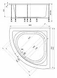 Акриловая ванна Aquatek Юпитер 150x150 UPT150-0000026 вклеенный каркас фото 5