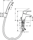 Смеситель Hansgrohe Focus 31926000 для раковины с гигиеническим душем фото 2