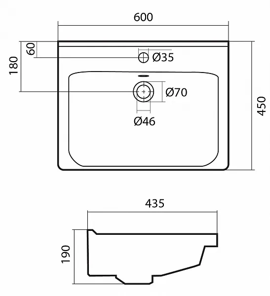 Тумба с раковиной Акватон Капри 60 темное дерево подвесная фото 6
