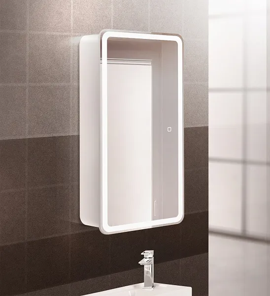 Зеркало-шкаф BelBagno Marino 40x80 SPC-MAR-400/800-1A-LED-TCH с подсветкой фото 11
