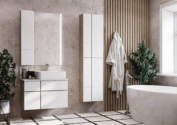 Шкаф Акватон Мишель 43 см белый / светлое дерево 1A243903MIX40 фото 6