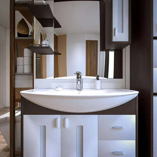 Зеркало Бриклаер Бали 90x102 4627125411861 с полочкой и подсветкой фото 7