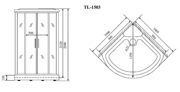 Душевая кабина Timo LUX TL-1503 фото 2