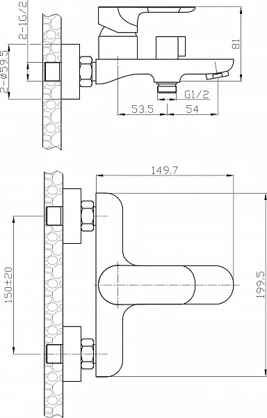 Смеситель Agger Gorgeous A0210000 для ванны с душем фото 2
