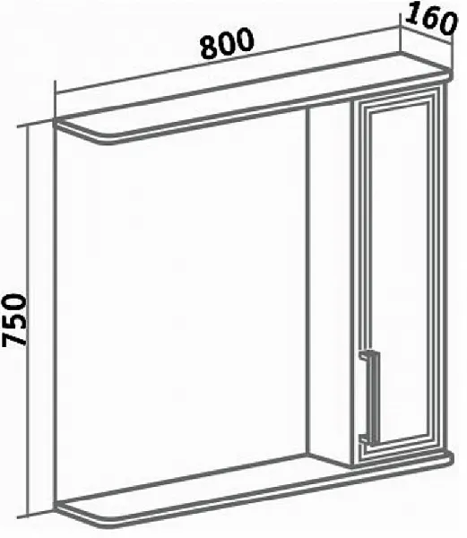 Мебель для ванной Runo Олимпия 80 напольная/подвесная правая фото 7