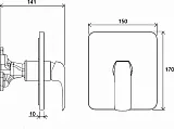 Смеситель Ravak Flat FL 066.00 X070124 для душа с внутренней частью фото 5